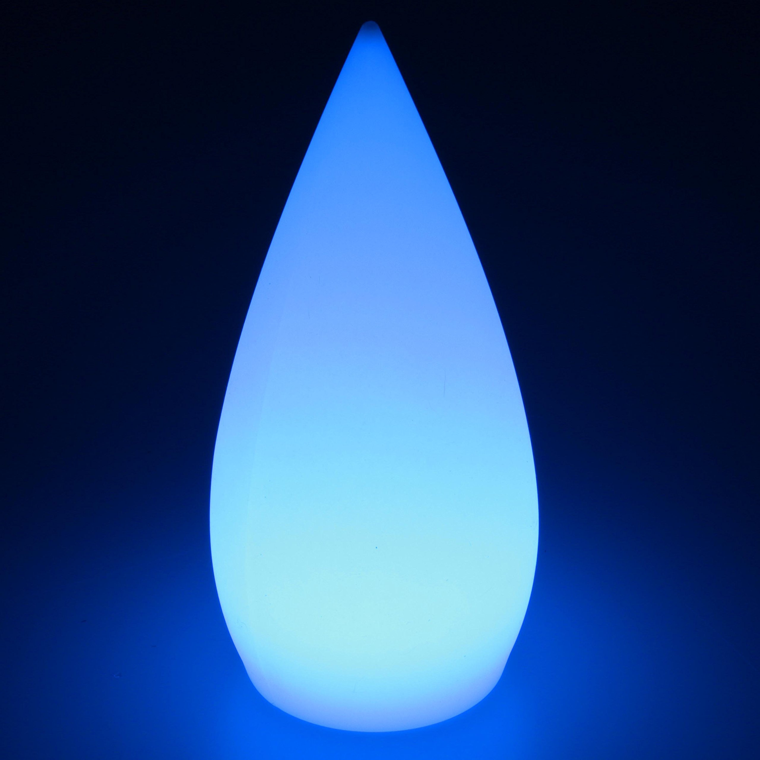 Deko Lampe Kegel Garten Leuchte 15 x 37 cm rund Batterie Akku kabellos Farbwechsel bunt RGB Licht dimmbar Fernbedienung Innen Aussen wasserdicht