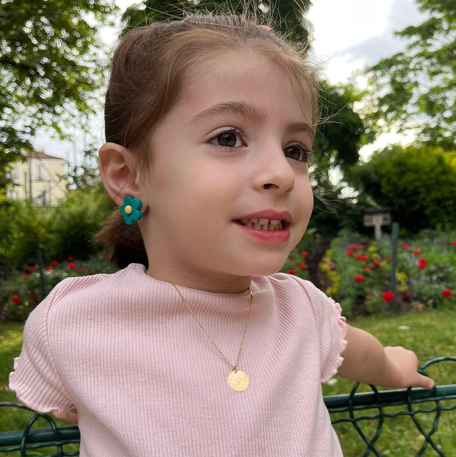 Collier enfant personnalisé dessin signe astro, plaqué or - Idée cadeau pour Noël - Anniversaires - Baptême - Communion