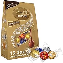 Lindt LINDOR Assorted Chocolate Candy Truffles, Chocolate with Smooth, Melting Truffle Center, 15.2 oz. Bag