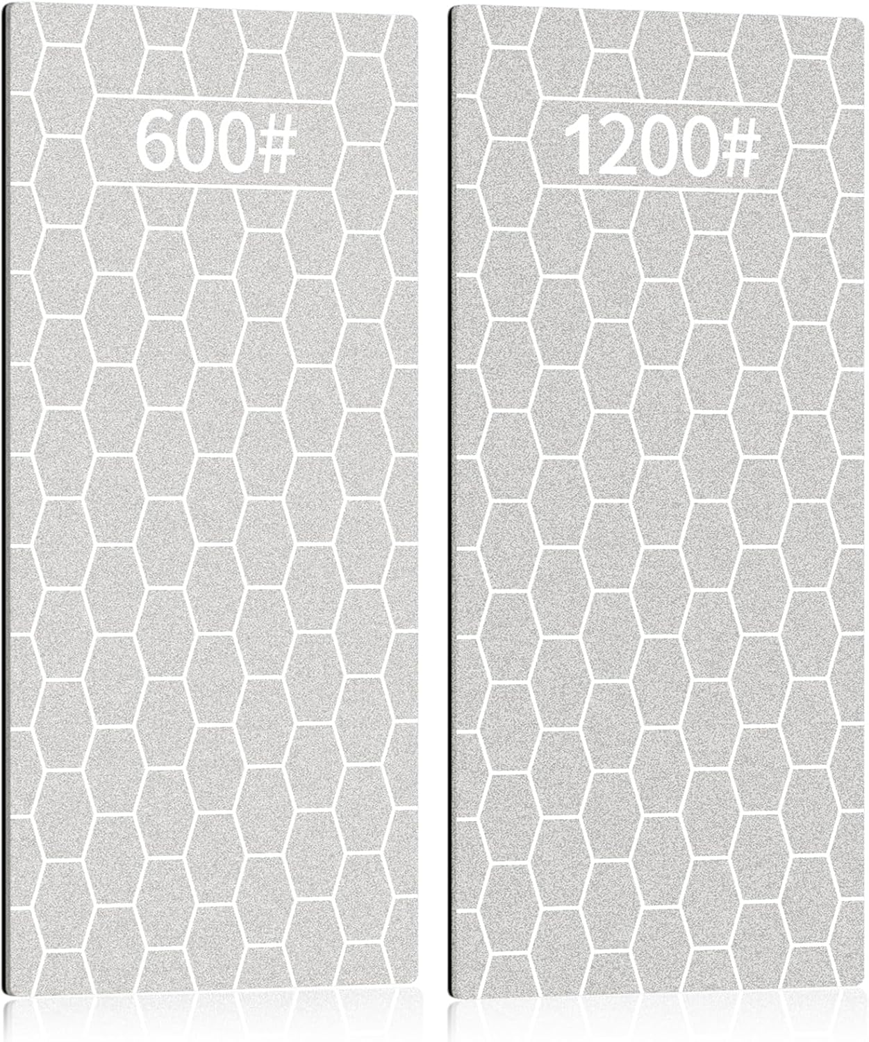 2PCS Diamond Sharpening Stone, Kalolary Knife Sharpener Plate 600/1200 Grit | Honeycomb Diamond Sharpener Plate with Non-slip Base for Pocket Knives, Scissors, Outdoor Kitchen Woodwork Sharpen Tools