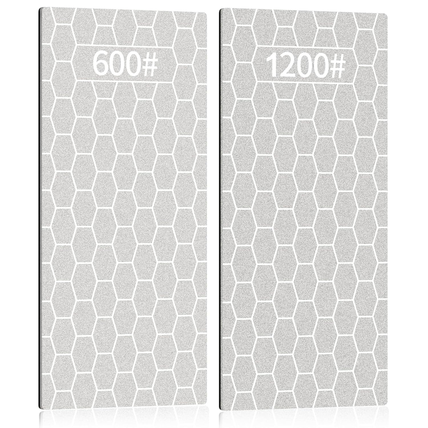 2PCS Diamond Sharpening Stone Kalolary Knife Sharpener Stone Whetstone Honeycomb Surface Diamond Sharpener Plate with Non-slip Base for