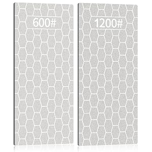 2PCS Diamond Sharpening Stone Kalolary Knife Sharpener Stone Whetstone Honeycomb Surface Diamond Sharpener Plate with Non-slip Base for