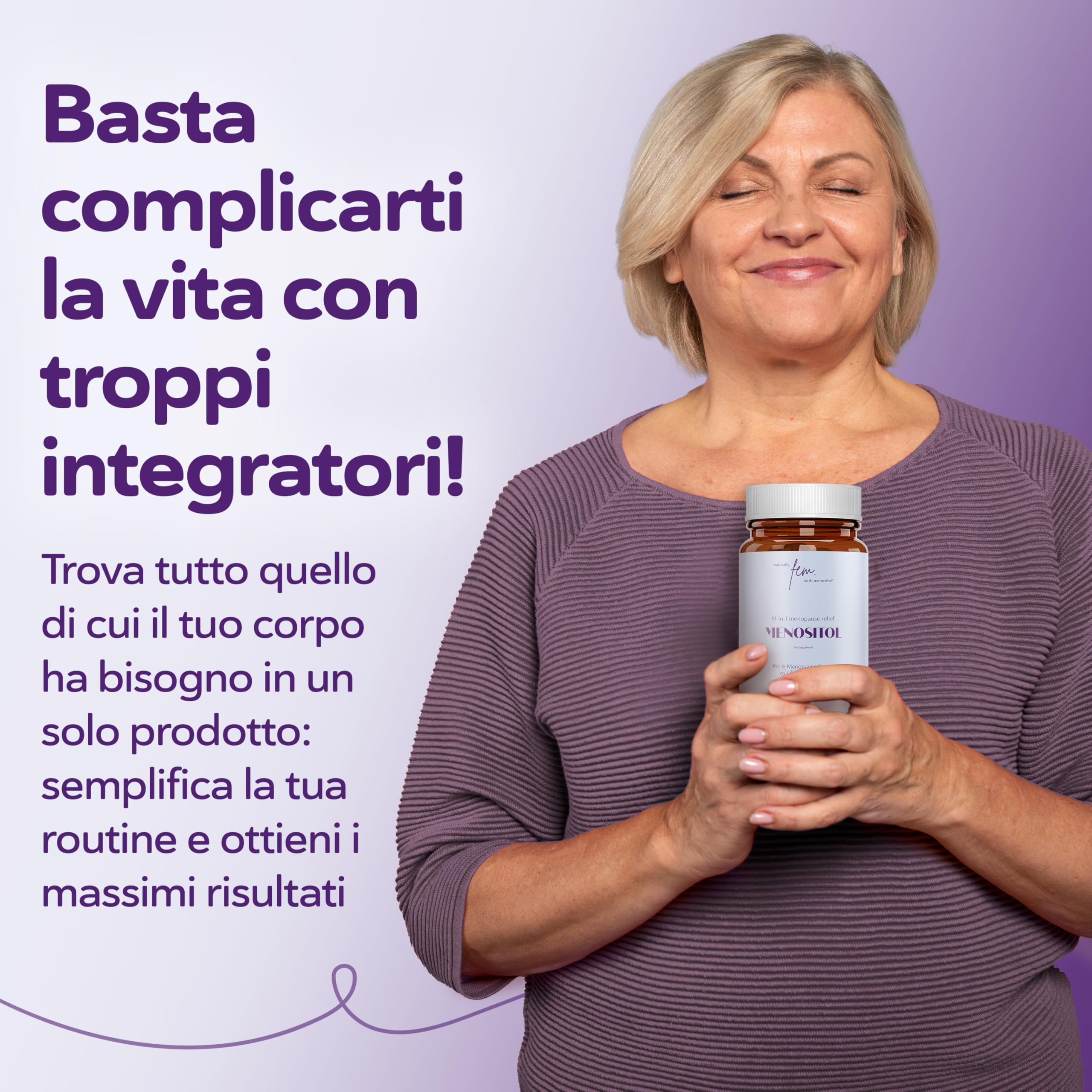 Menopausa Integratore 19-in-1 Menositol | Myo Inositolo e D Chiro Inositolo | Isoflavoni | Controllo Vampate di Calore, Equilibrio Ormonale & Sonno | Naturale per Menopausa