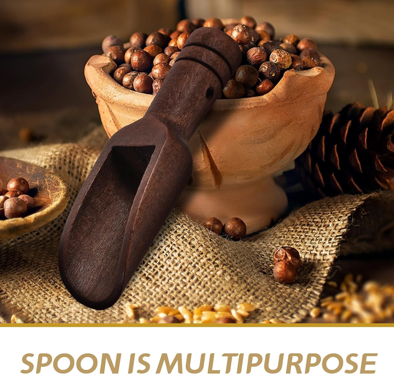 6 Pcs Mini Wooden Tea and Salt Spoons Small Reusable Wood Scoop Set for Spices Condiments and Coffee Serving in Home Kitchen