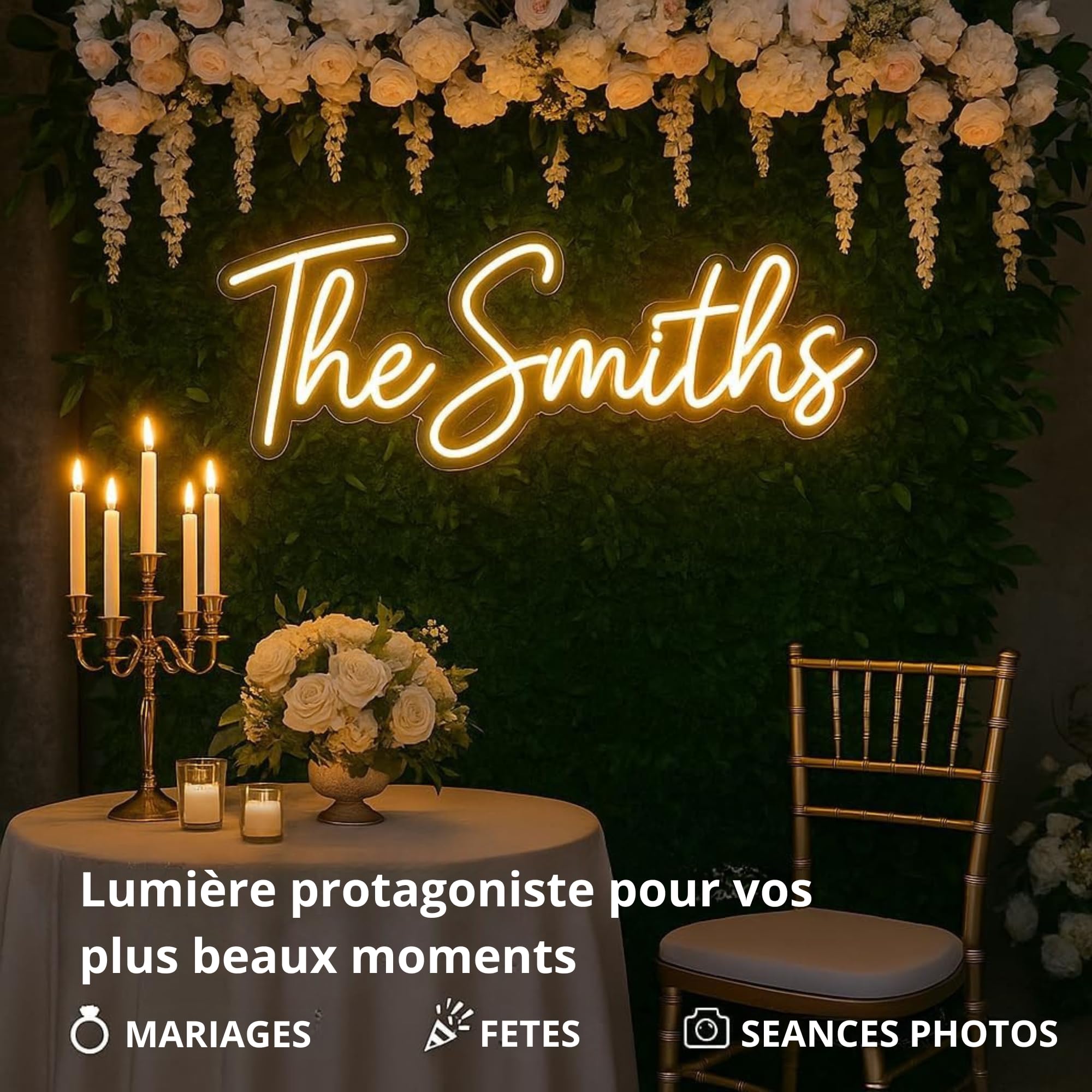 Enseigne Lumineuse Neon, Led Personnalisable, Professionnel Personnalisé LED Prenom Neon Sign Pour Décoration Murale Chambre Club Bar Fête d’Anniversaire - Ecrite sur le Mur