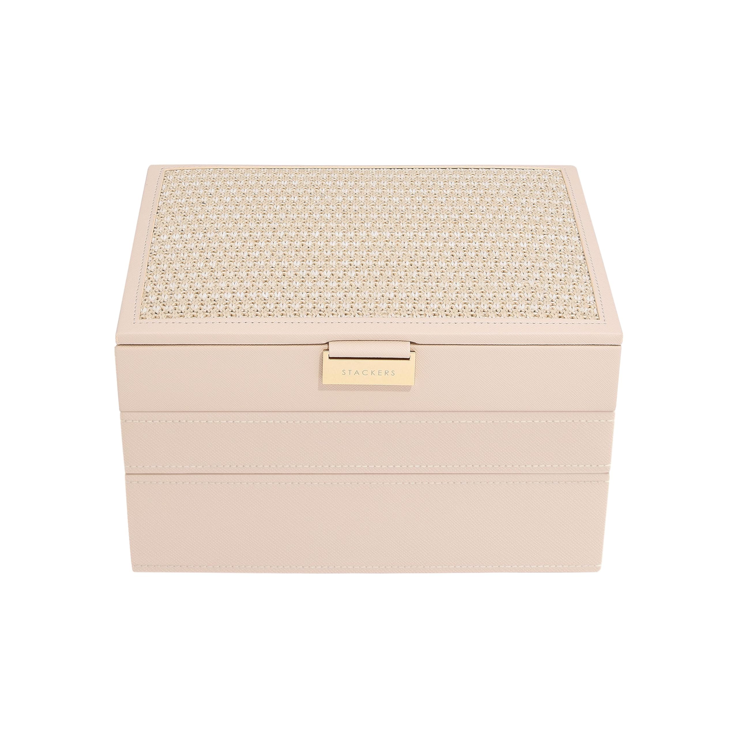 Stackers Blush Raffia klasyczna szkatułka na biżuterię - 3