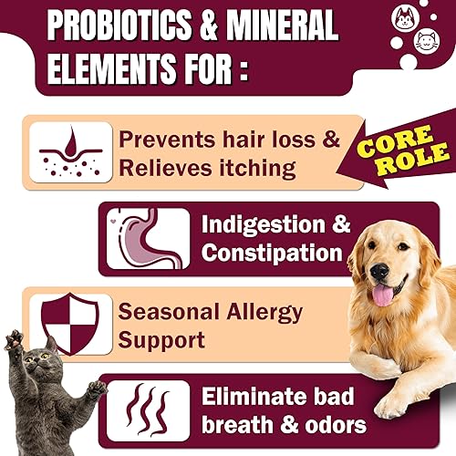 Miniatura 2 de AOL Probióticos para perros y gatos  Fórmula 3 en 1 que apoya la piel sana y reduce el desprendimiento + mejora el mal aliento y el olor corporal