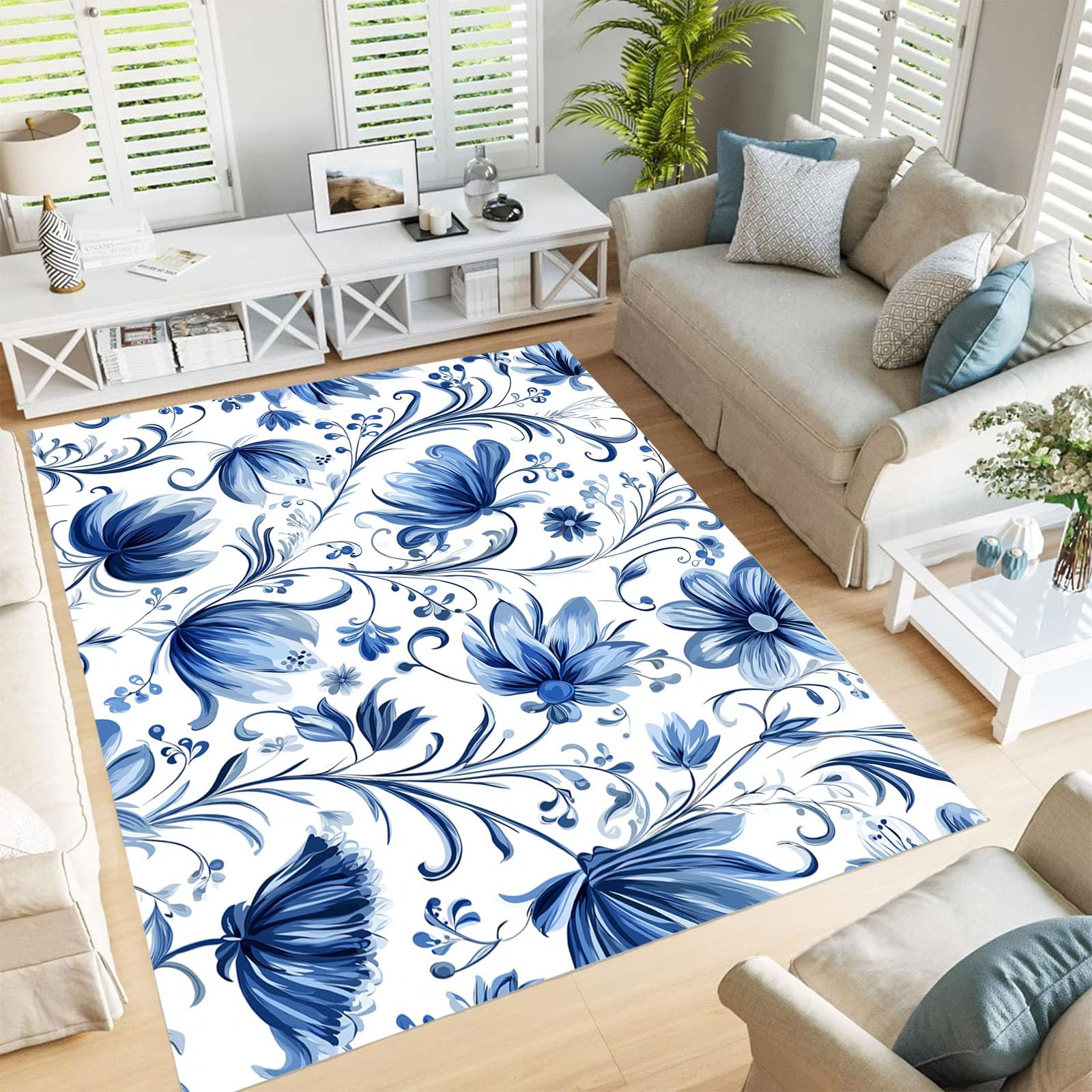 Tapis de décoration bleu marine facile à nettoyer pour chambre