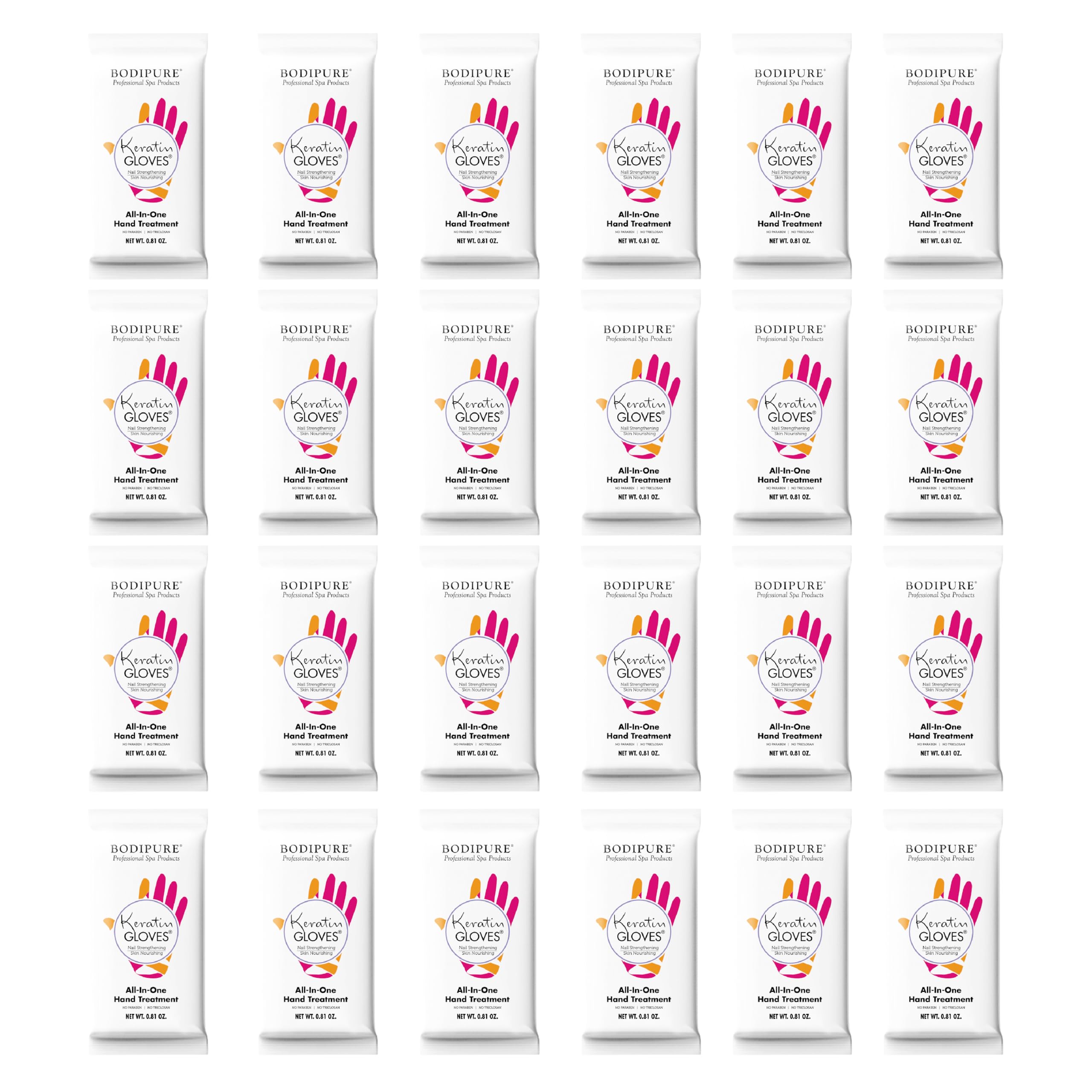 Bodipure All-In-1 Moisturizing Hand Mask Gloves – Keratin & Vitamin E Treatment for Dry Cracked Hands, Deep Hydration Repair Gloves, Strengthen Nails & Soften Cuticles, Spa Hand Care 24 Pairs