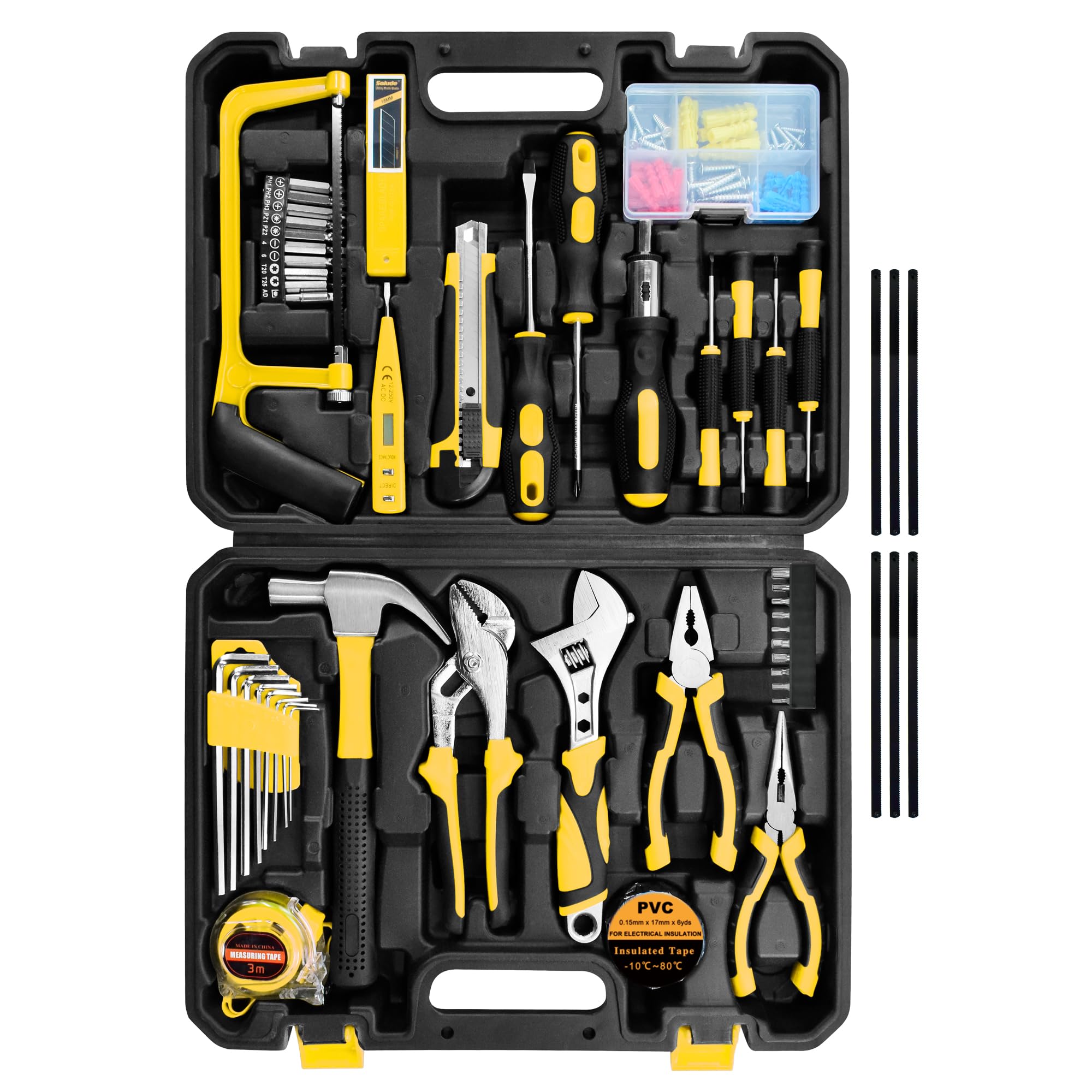 SOLUDE Tool Set,148-Piece Home Repair Tool Kit for Men Women College Students,Household Basic Hand Tool Sets with Case for Home Maintenance,Auto Repair & DIY Projects