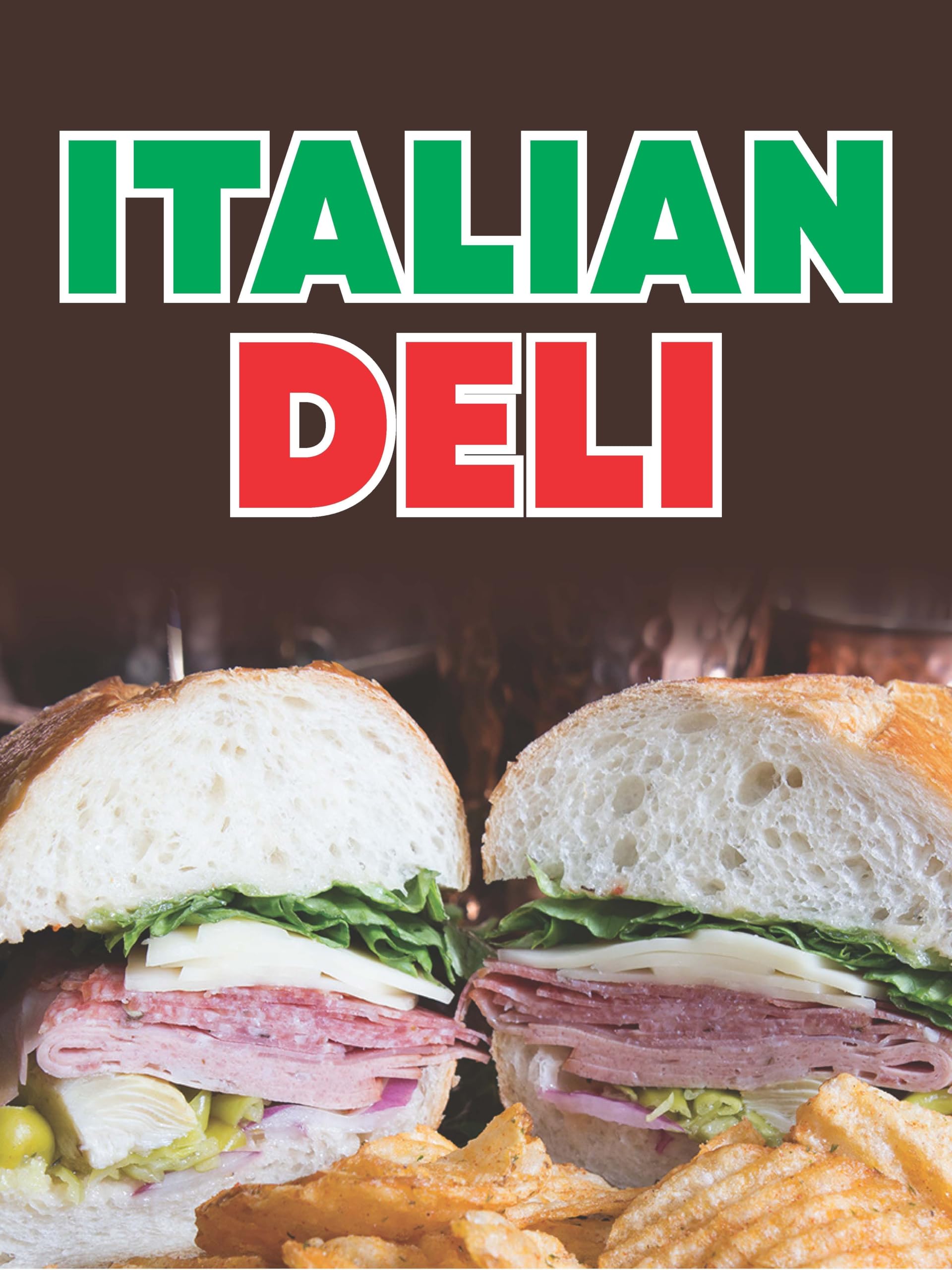 Italian Deli | Full Color Window Display Signs | 18"W x 24"H