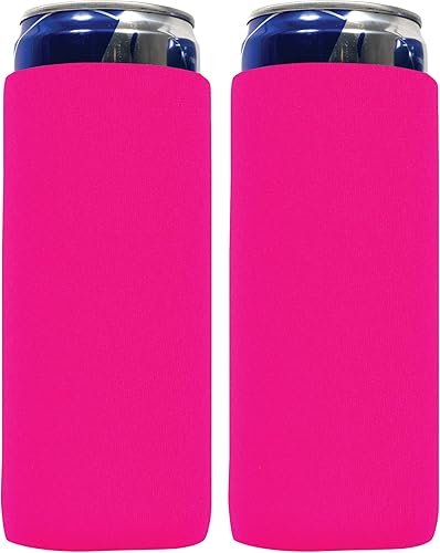 Fundas delgadas para enfriar latas (juego de 2) para cervezabebida energética en blanco, delgadas de neopreno de 12 onzas para enfriar bebidas