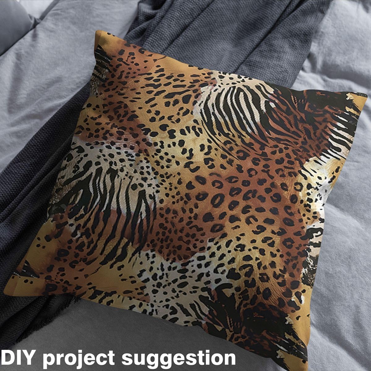 Erosebridal Cheetah Flannel Fabric by The Yard Soft Leopard Print Fabric Abstract Wildlife Skin Pattern Upholstery Fabric African Leopard Theme Brown Not Stretchy Decor Fabrics, 5 Yards