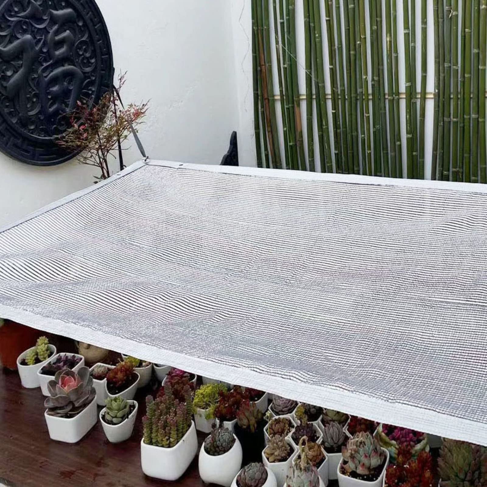 LIGUOYI Transpirable Toldo Vela Lámina De Aluminio Toldo para Playa Multifunción, para Terraza Jardín Camping Resistente A La Rotura Rectángulo, 75% BloqueUV Fácil De Instalar Toldo Vela