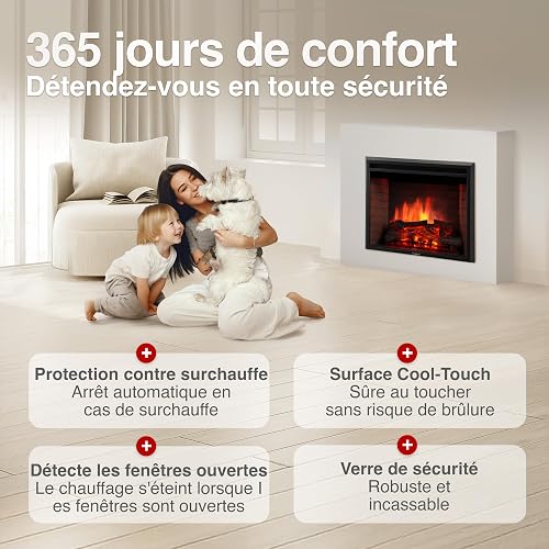 KAMINIO® Luca PRO 23 Electric fire insert with heater & flame effect - 5