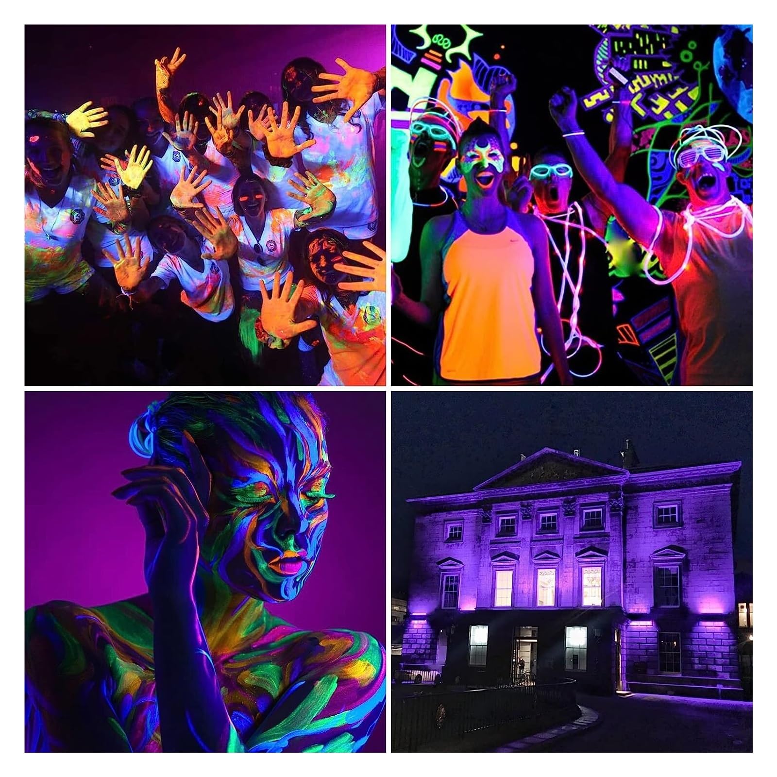 2 Paczki 300W LED UV Czarne Światło 395nm Reflektor Wodoodporny Z Wtyczką Do Blasku Impreza Z Okazji Halloween Wystrój Sceniczny Taniec BlackLights