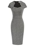 Women&apos;s Gorgeous Pencil Dress Cap Sleeve Tweed Pencil Dress for Work