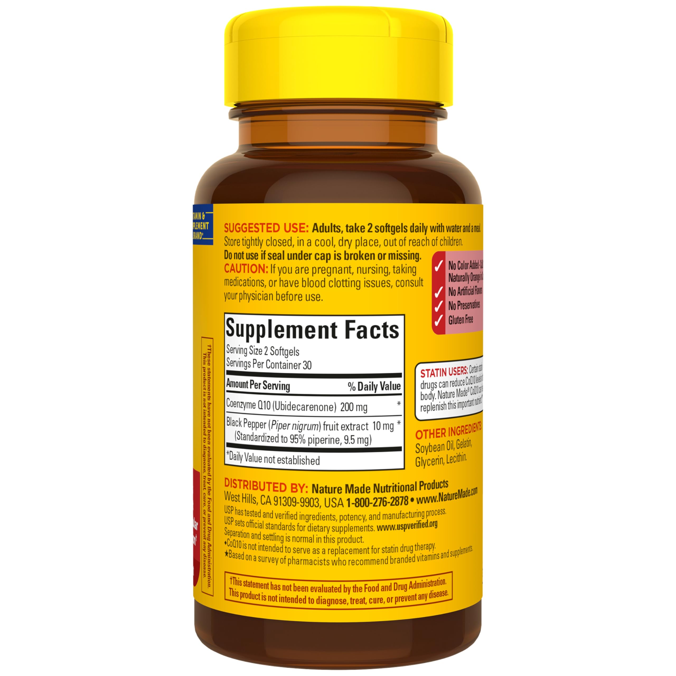 Nature Made CoQ10 200mg per Serving with Black Pepper Extract, 60 Softgels — Amazon image 8