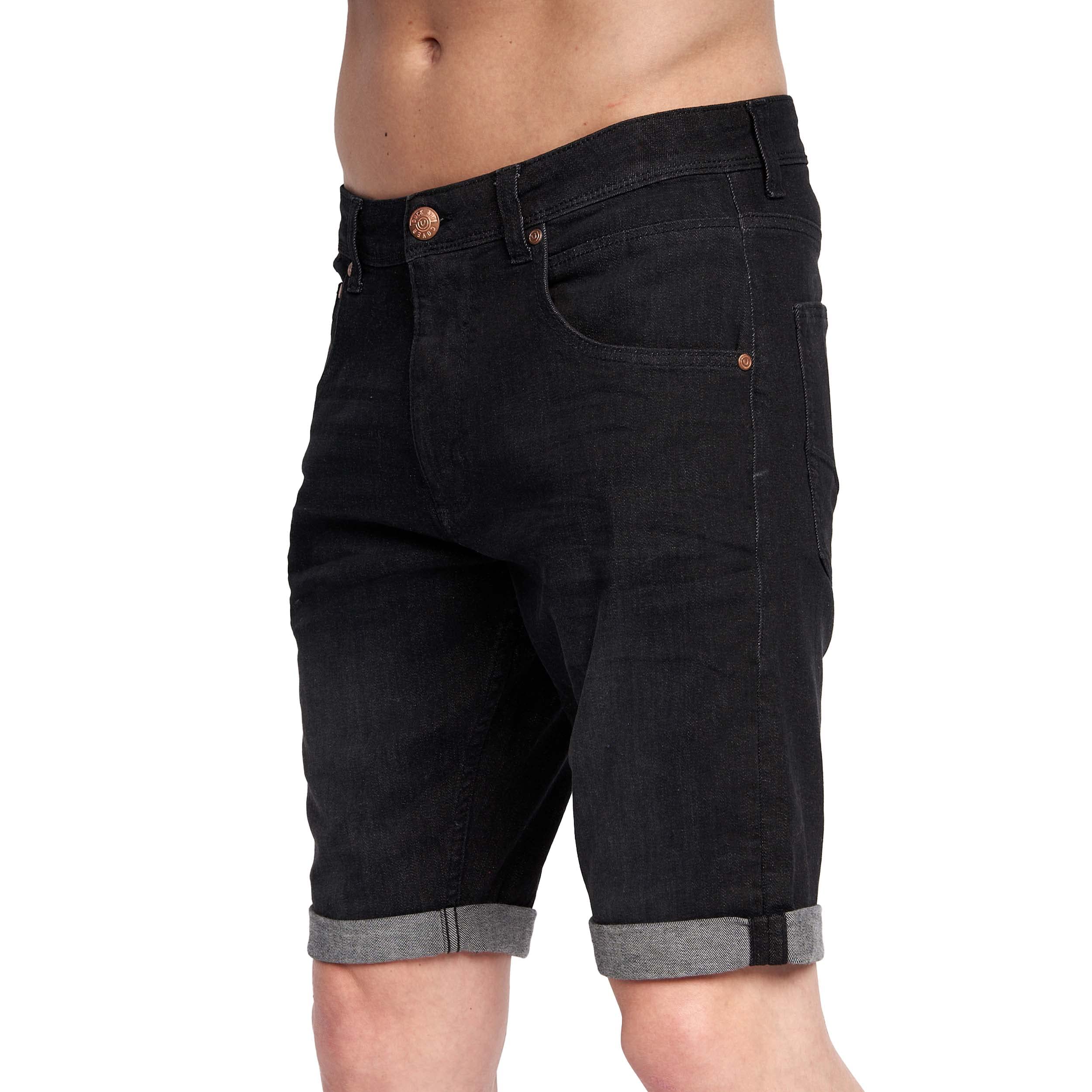 Mens Everyday Essential Cotton Slim Fit Casual Summer Denim Shorts, Mustone / Black Wash, 30
