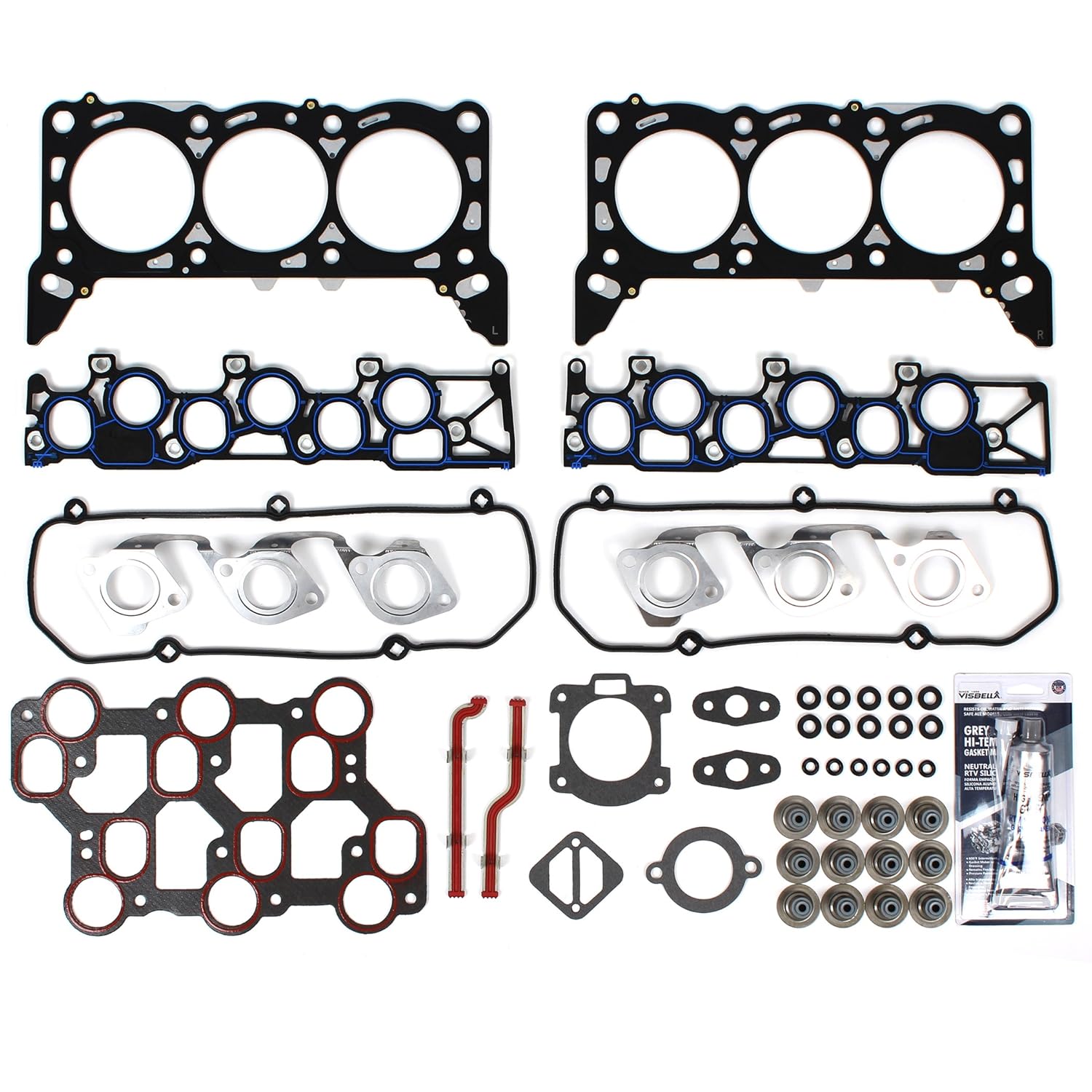 New CH10162 MLS Cylinder Head Gasket Set Compatible with 1998-04 Ford Mustang 3.8L 232 / F150 E150 E250 Econoline Van 4.2L 256 V6