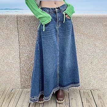 Women's Casual Elastic Waist Hem A-Line Distressed Hippie
