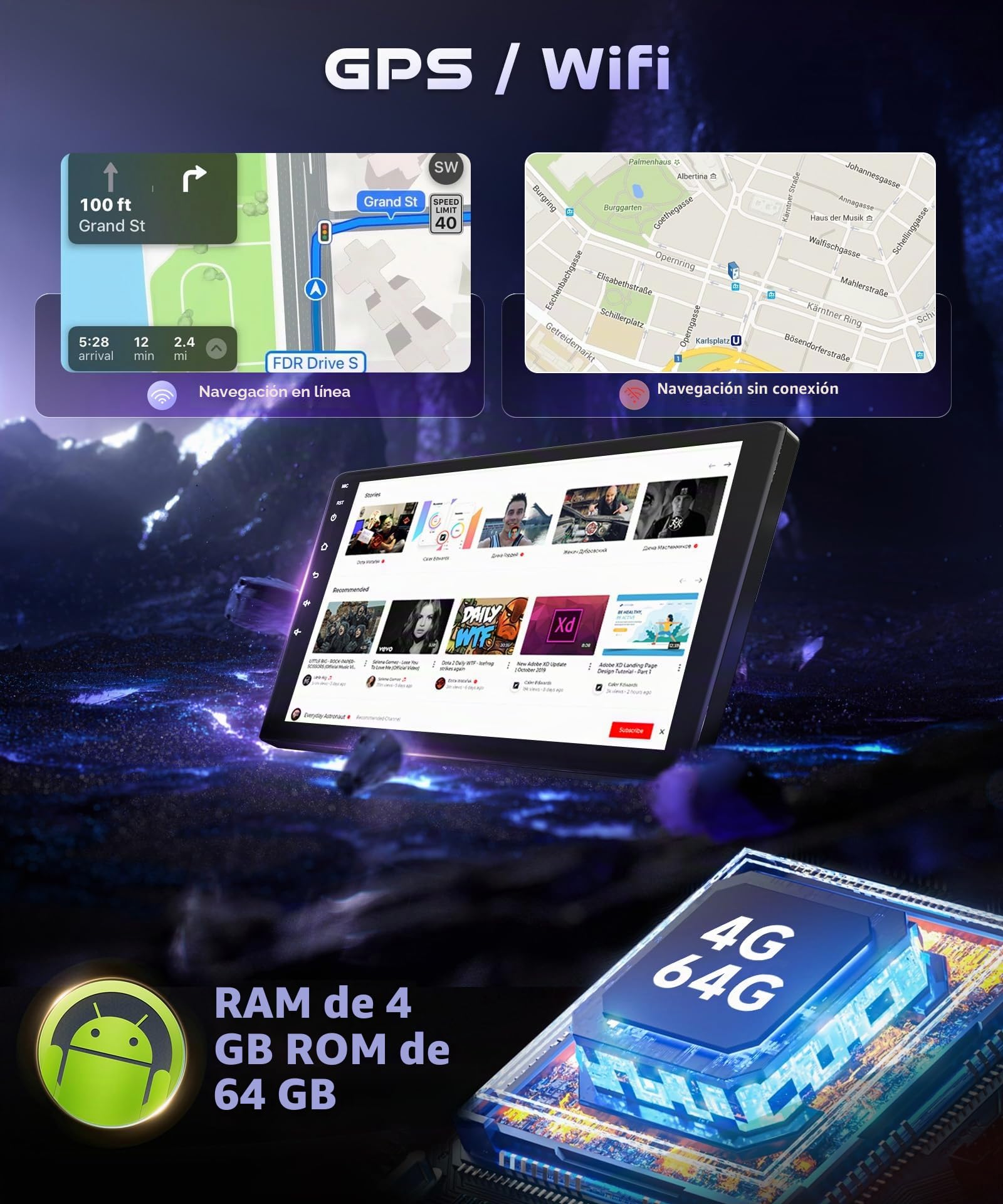 4G 64G VECHTEL 9" Radio para Coche con Bluetooth para Nissan Juke J15 2010-2019/ YF15 Infiniti ESQ 2011-2017 Carplay Android Auto DSP EQ,WiFi GPS,Radio RDS/FM 2 DIN con cámara de visión Trasera AHD