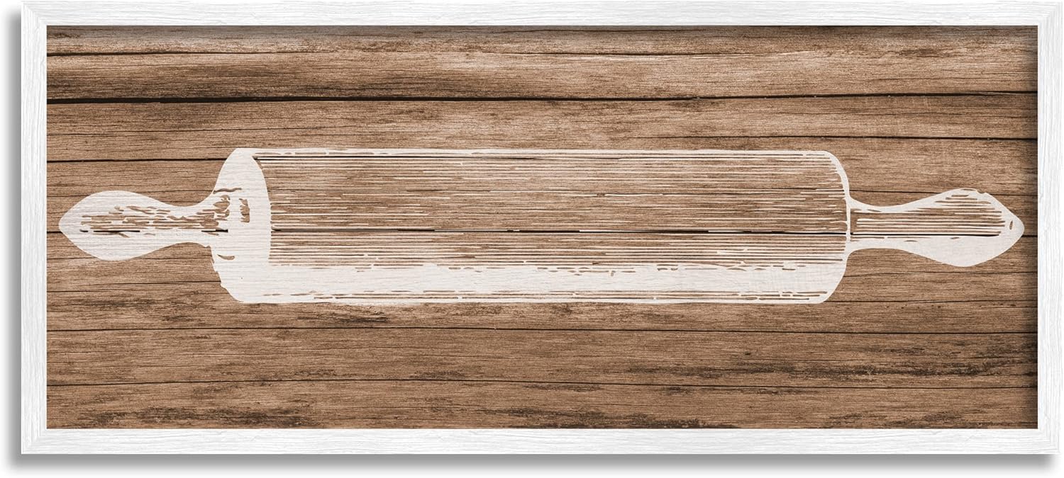 Stupell Industries Rustic Kitchen Rolling Pin Framed Wall Art, Design by Lil' Rue