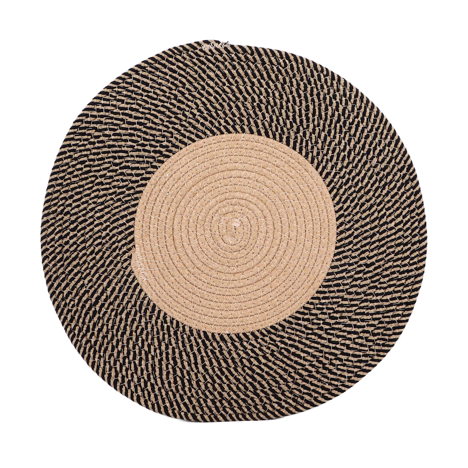 Alfombra de yute tejida a mano, alfombra de yute reversible alfombra retro nórdica, alfombra circular para dormitorio, sala de estar, comedor, pasillo (45 cm/17,72 pulgadas)