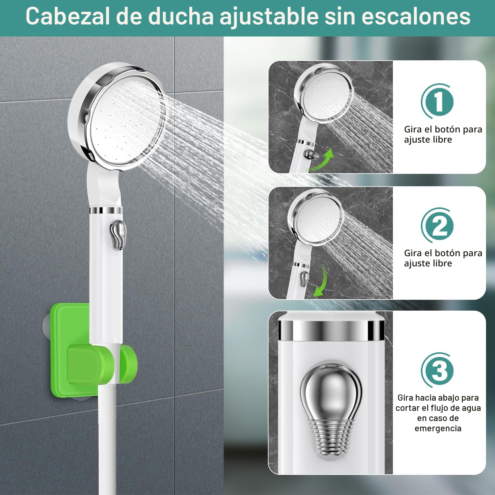 Ducha Portatil Camping, Ducha Camper Mejorada con Pantalla de Temperatura y Potencia, Eléctrico Portátil Recargable Ducha con 6000mAh Batería para Camping, Plantas de Jardín,Coche, Lavar al Perro