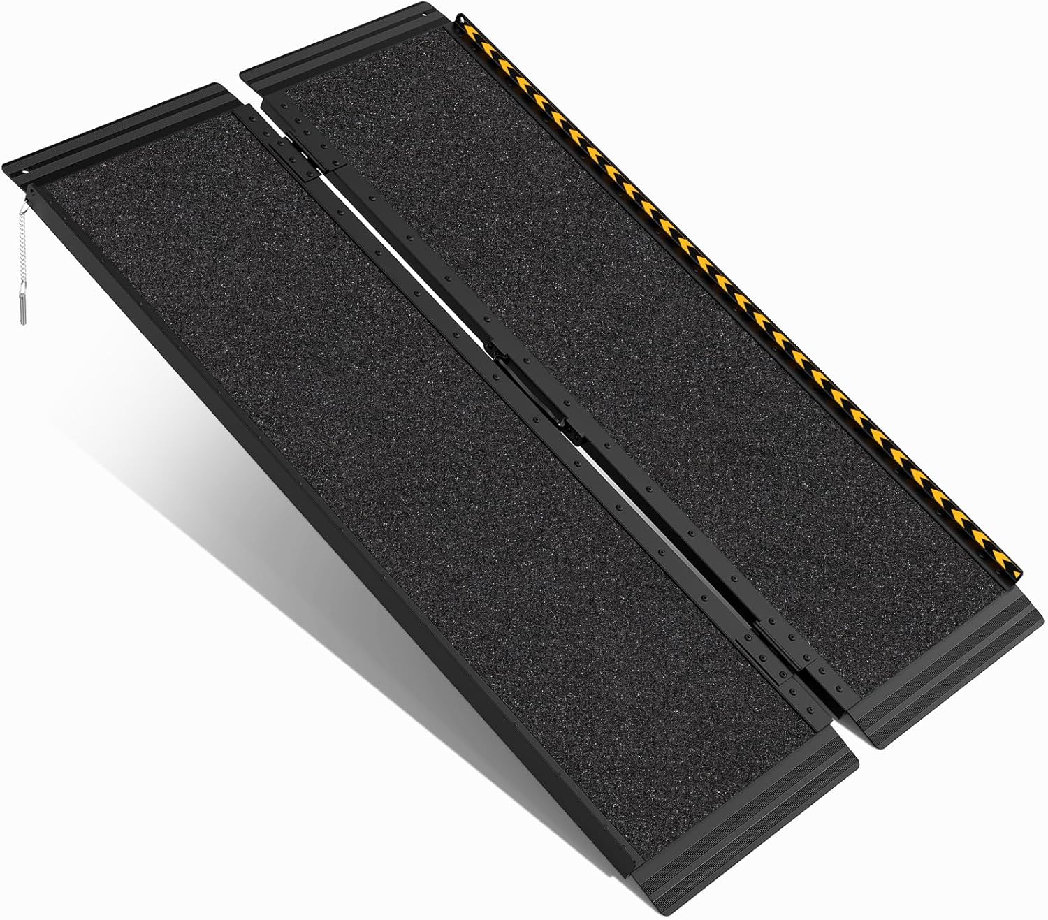 FACHNUO Portable Wheelchair Ramp 4 Feet, Non-Slip Aluminum Wheel Chair Ramp for Home Steps, Door Threshold Folding Wheelchair Ramps for Handicap, Stairs, Entry,Doorways, Scooter, 800LBS Capacity 4FT(Using height 4-12'')