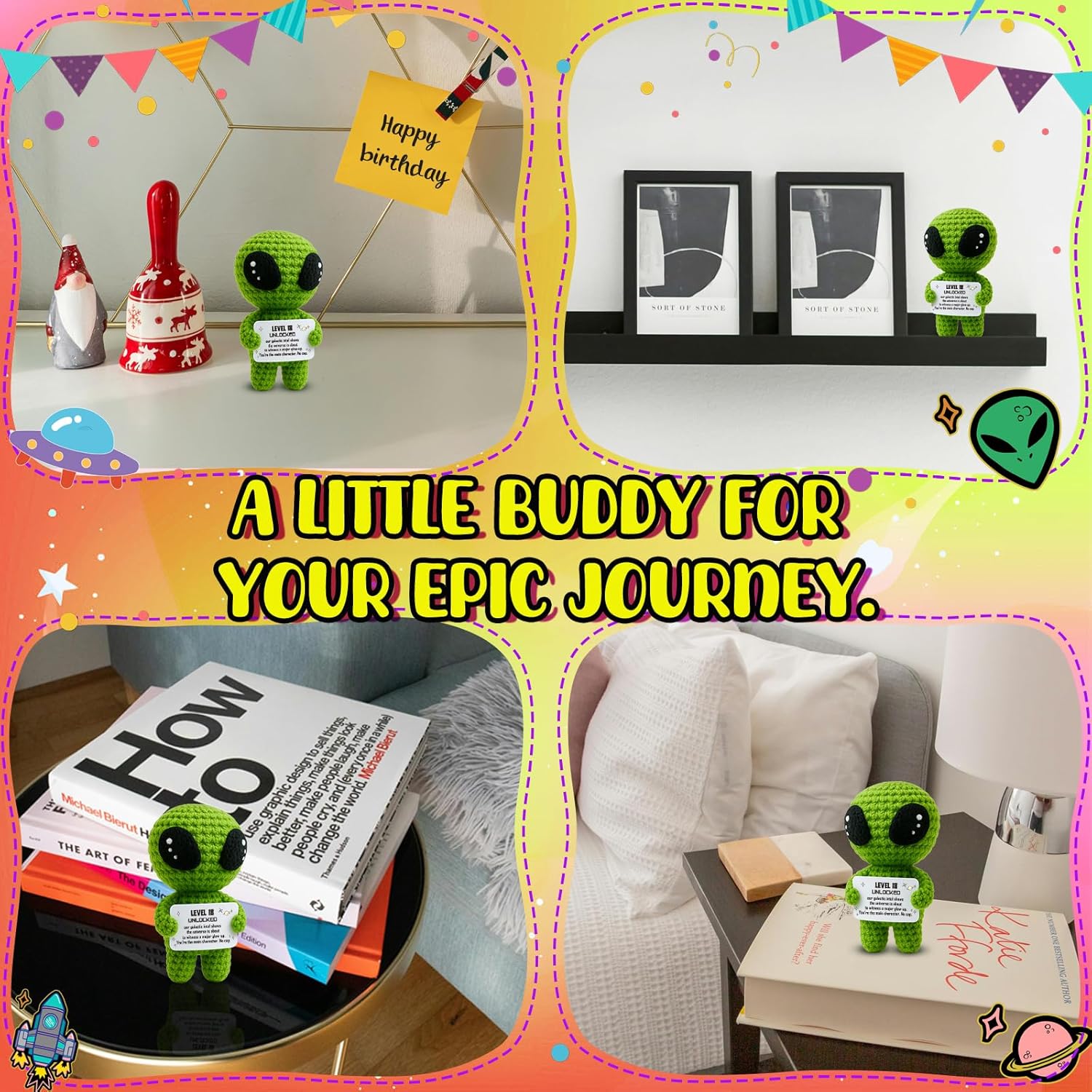MAMAGIFTREE Unique 18th Birthday Gifts for Him & Her – Officially an Adult Gift for Daughter, Son & Friend – Handmade Crochet Alien Decoration - Image 3