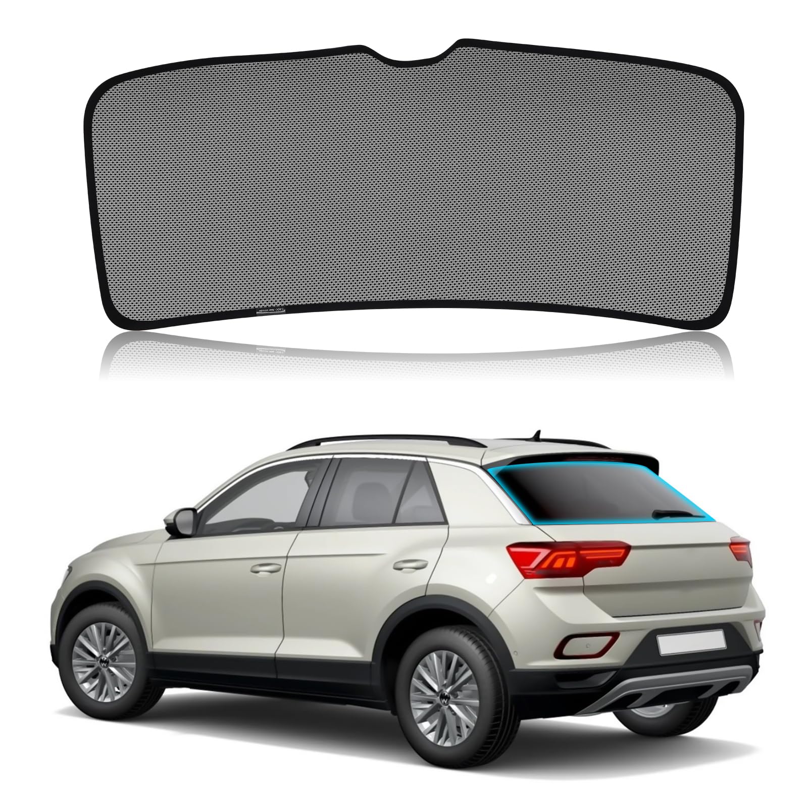 ZATOOTO Parasole Lunotto Posteriore per VW T-ROC 2018-2024, Protezione Solare, Anti-UV, Camping & Protezione Bagagliaio, Pieghevole