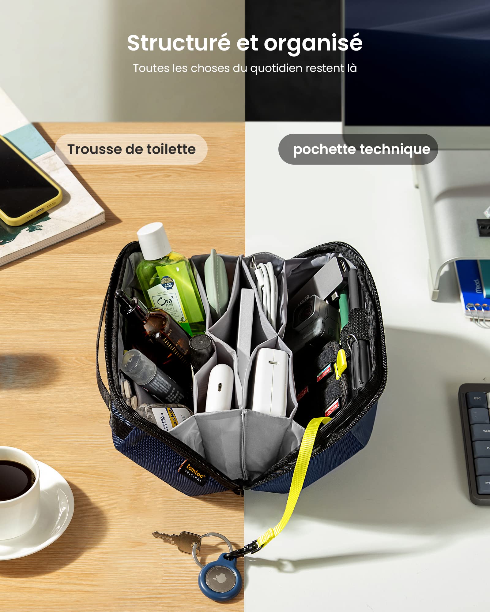 Tomtoc Tech Organizer Bag pour Accessoires Électroniques Adaptateur MacBook