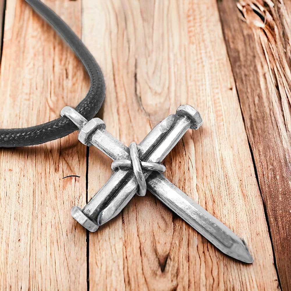 FORGIVEN JEWELRY Antique Nail Cross Necklace | Amazon.com