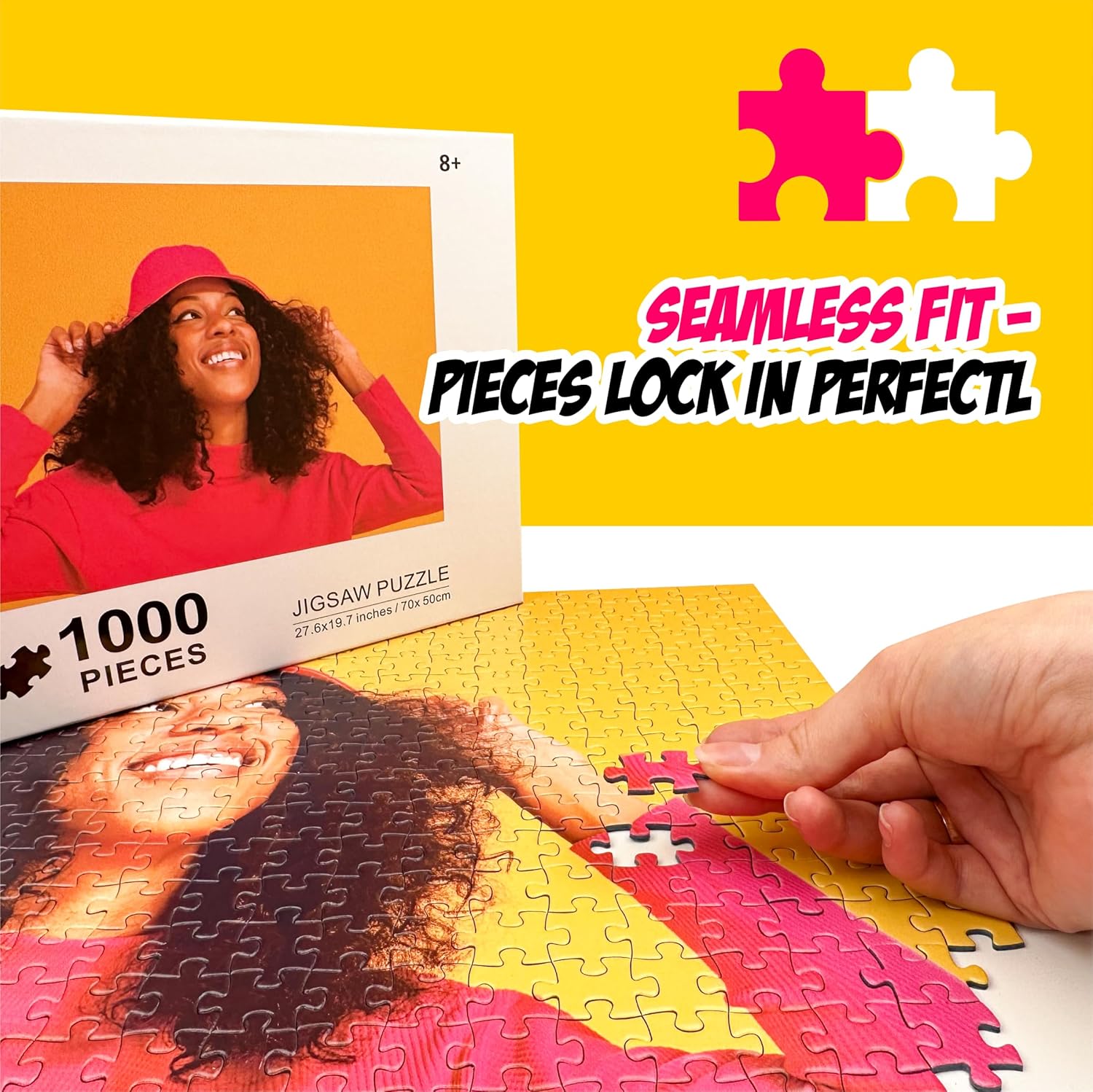 Custom Puzzles from Photos, Customized Puzzles from Photos 1000 Pieces, Picture Puzzle Custom Personalized Jigsaw Puzzle from Photo for Birthday Fathers Day Wedding Anniversary Graduation