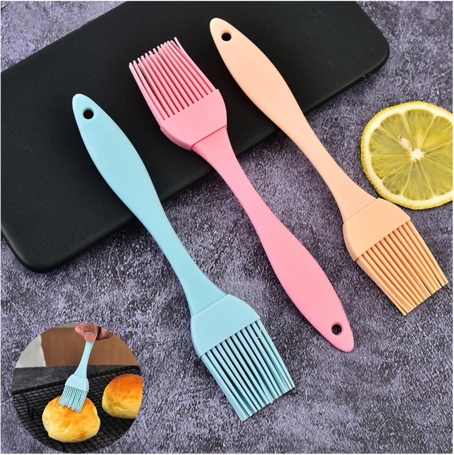 4Pcs Kitchen Brush Silicone Oil Barbecue Seasoning Sauce Cake Bread Butter Egg Heat Resistant Home Baking Cooking Tools