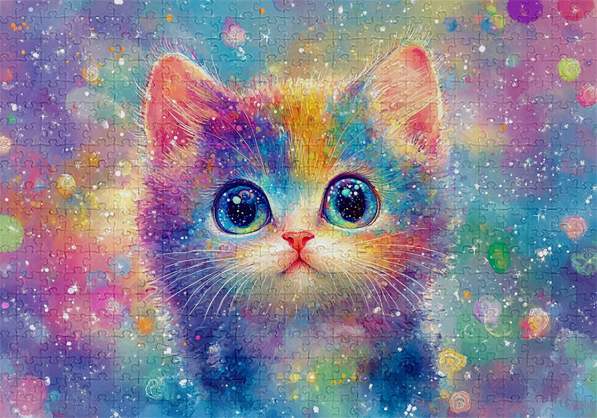 Puzzle 3000 elementów abstrakcyjne puzzle dla dorosłych kot 122 x 81 cm unikalne rzemiosło klasyczne 3D drewniana układanka do rodzinnych gier aktywnych, układanka zrób to sam do dekoracji ścian domu