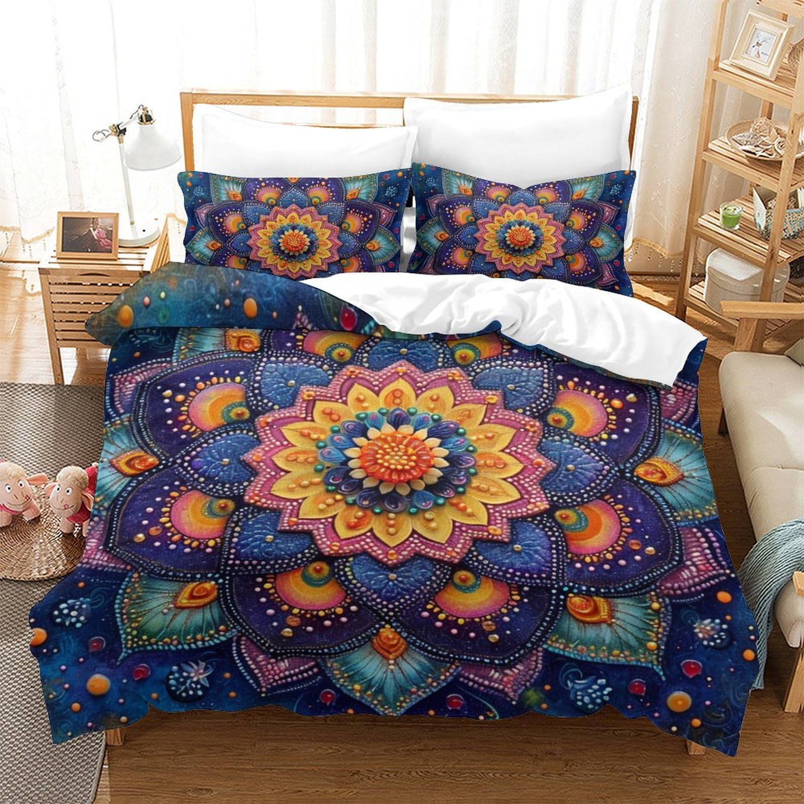 Housse de couette Bat 3D 200x200 cm avec 2 taies d'oreiller pour lit double