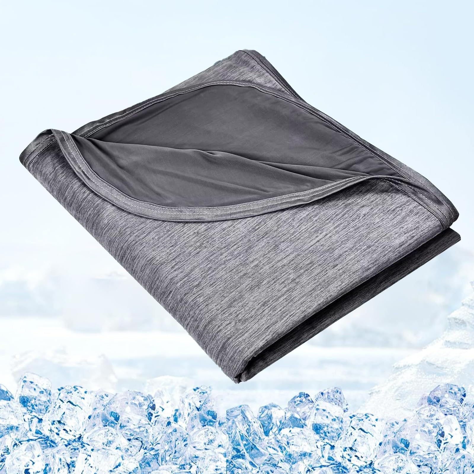 Jyswx Cooling Blanket for Night Sweats – Q-Max >0.45 Summer Cool Blanket, Lightweight Breathable Soft Throw for Hot Sleepers, Bed Sofa Travel, Darkgrey, 150×200cm