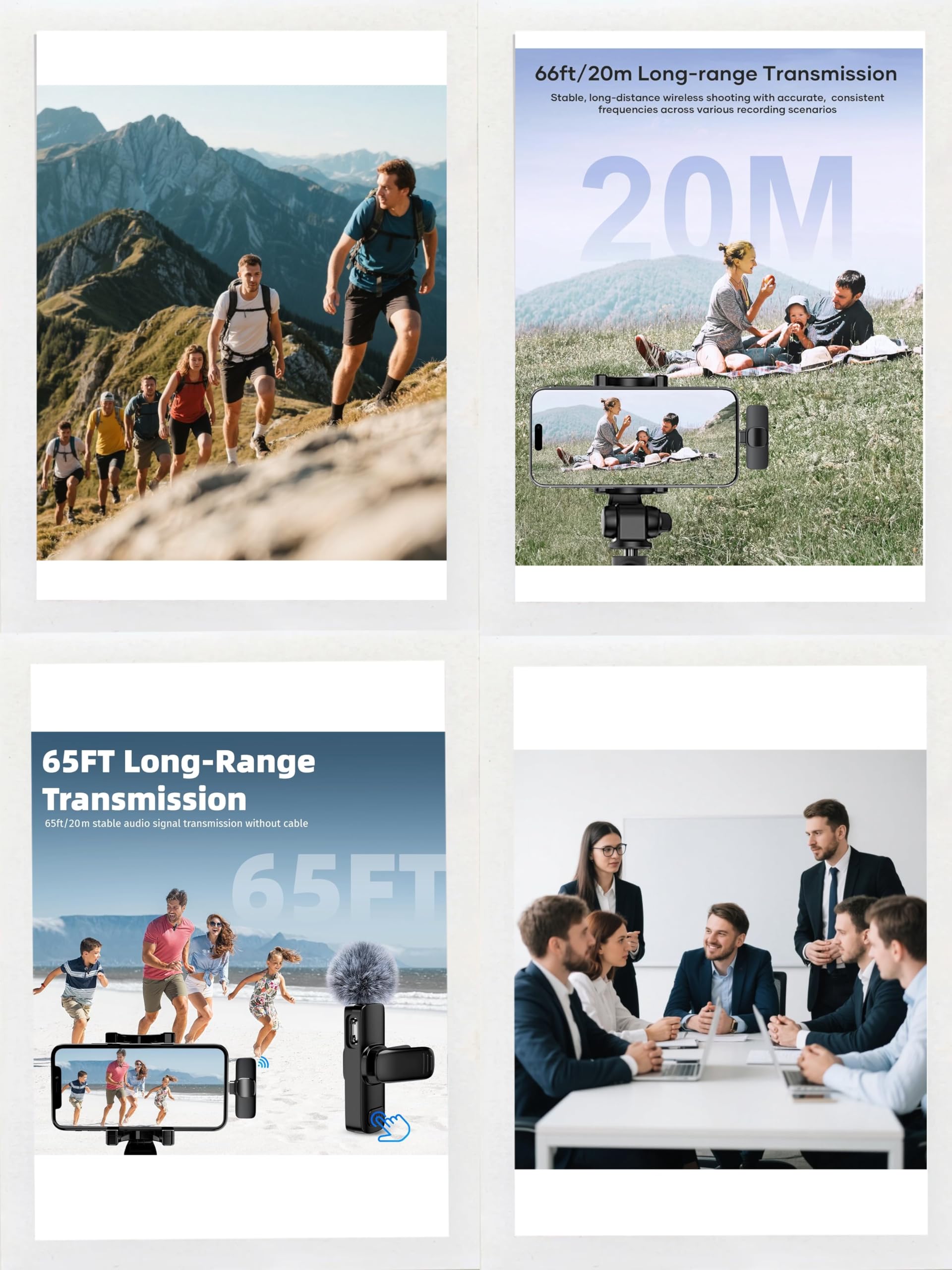 Micro Cravate sans Fil pour iOS/Android, Plug & Play, Réduction Intelligente du Bruit, Enregistrement Vidéo/Vlog/Podcast, 2 Mics, sans Application, USB-C & iOS Compatible (Beige)