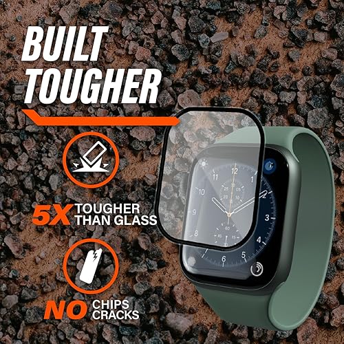 Miniatura 5 de Gadget Guard Protector de pantalla de vidrio para Apple Watch 9, 8, 7, 1.614 in Pro-Active inastillable, protector de pantalla de vidrio templado,