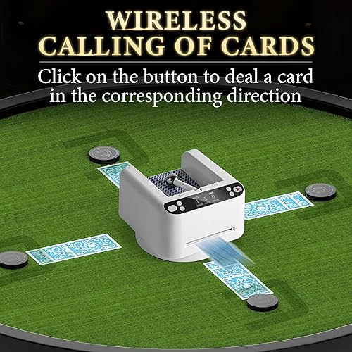 Miniatura 2 de CARDSPIN Máquina automática de distribuidor de tarjetas, distribuidor de tarjetas giratorio de 360 con control remoto inalámbrico, batería