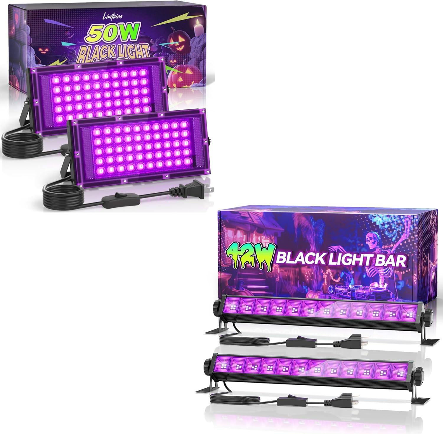 50W Black Light + 42W Black Light Bar