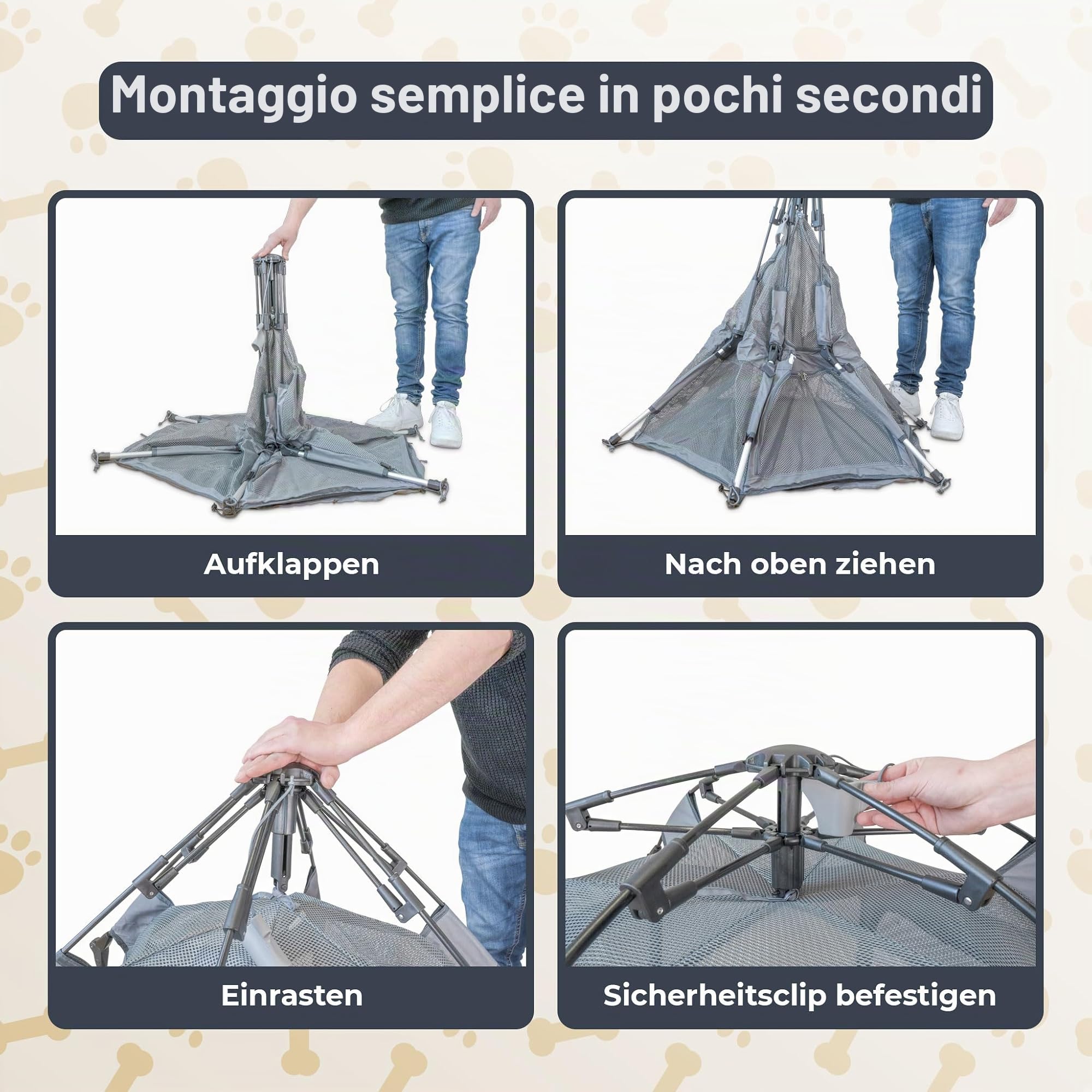 PETY Set box per cani – 110 x 80 cm tenda mobile per cani con borsa per il trasporto, tetto UV e tappetino – recinto per animali domestici e interni – accessori da viaggio per il campeggio – antracite