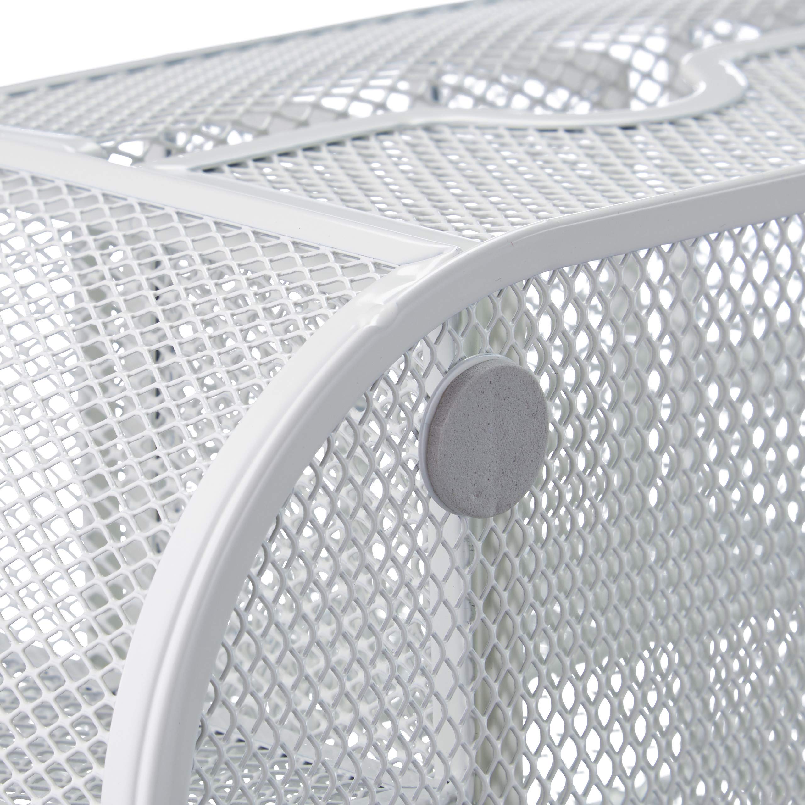 Relaxdays Portaoggetti da Scrivania, Casa & Ufficio, Portapenne & Cassetto, Organizer in Metallo, 10,5x22x11 cm, Bianco