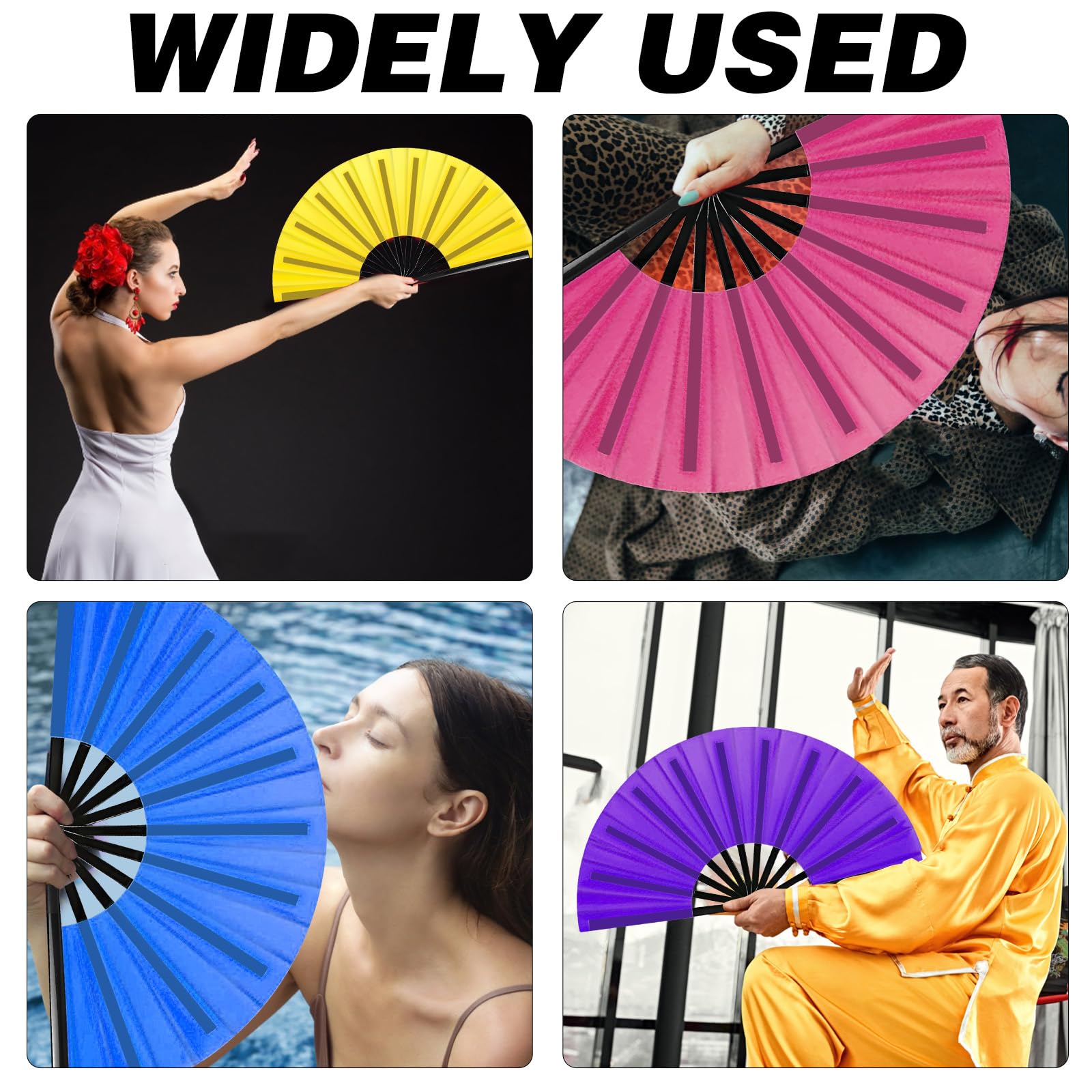 Abanicos de mano plegables a granel, 10 unidades, clásicos, decorativos, para baile, bodas y fiestas