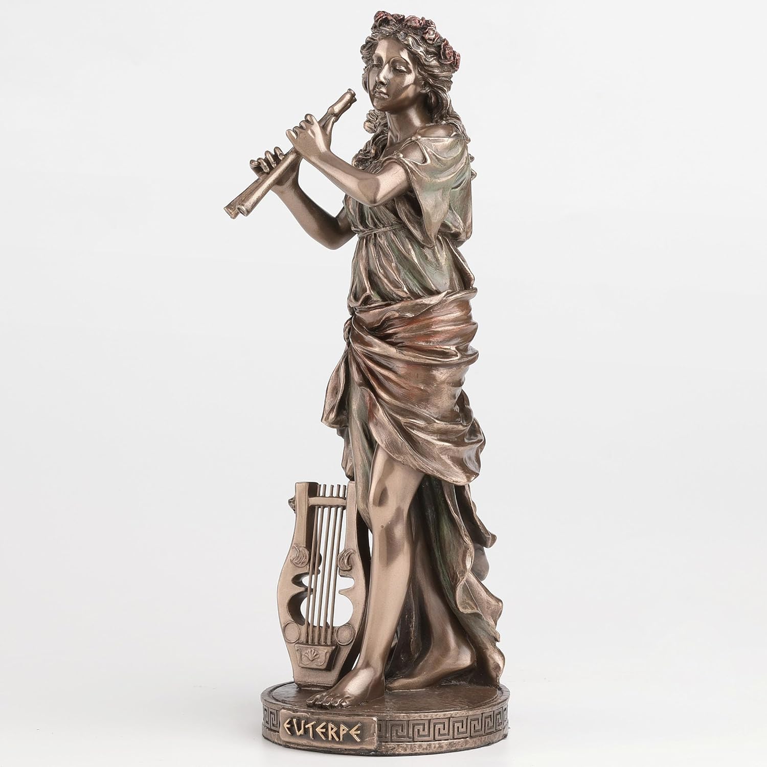 Veronese Design 9 Inch Euterpe The Greek Muse Of Music Cold Cast Resin Bronze Finish Sculpture