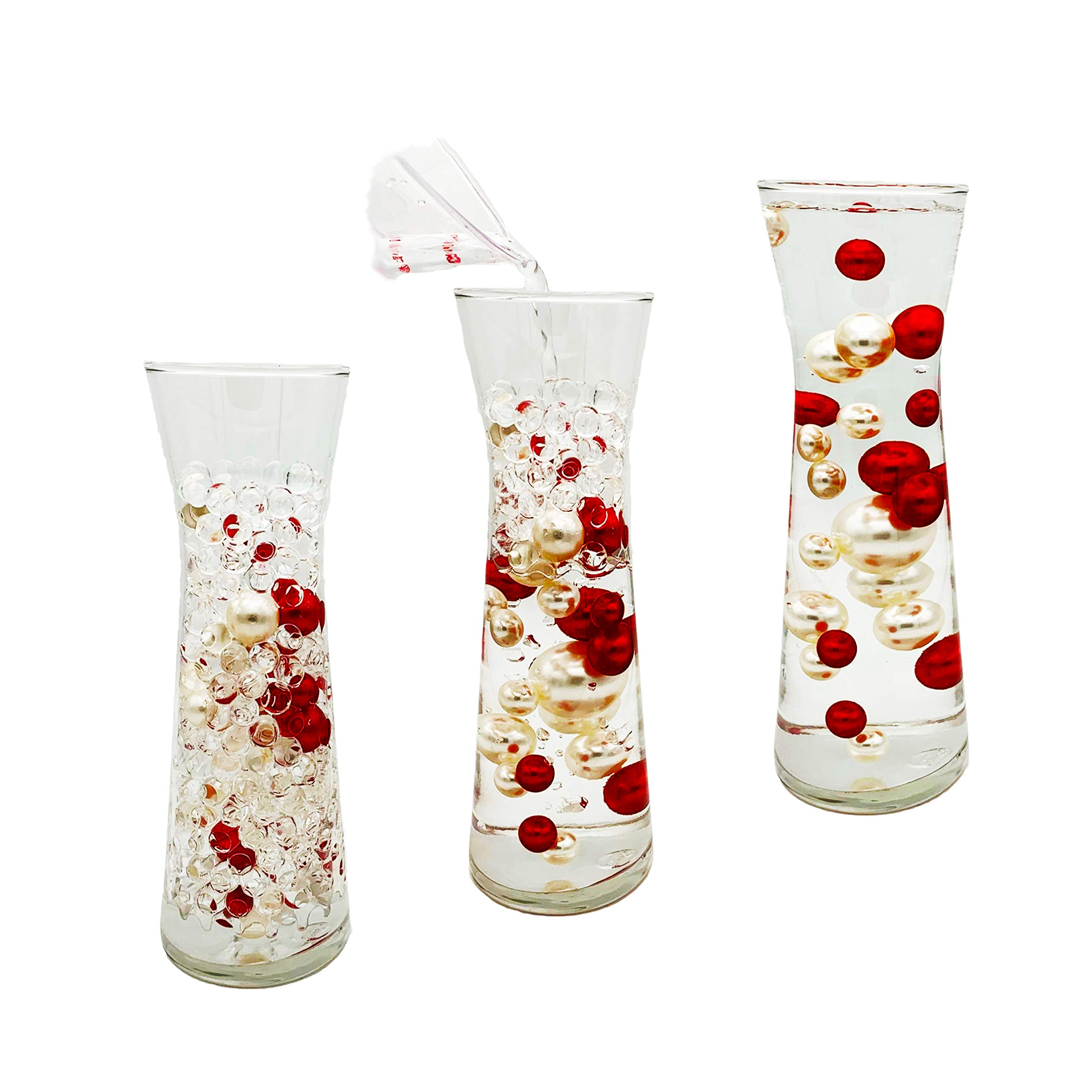 Buy Valume Floating Pearls for Vases48 Pieces, Mixed Ivory& Red No