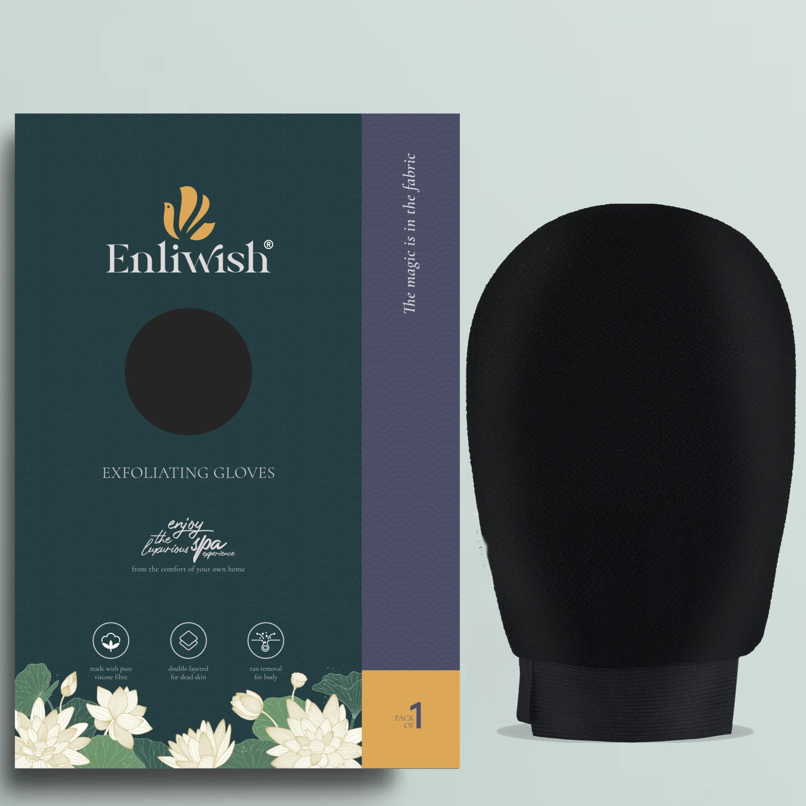 ENLIWISH Exfoliating Gloves Exfoliating Body Glove Body Scrub Glove Skin Exfoliating Gloves Dead Skin Remover and Exfoliator for Body Scrub Glove for Men and Women (Black (Sensitive & Normal))-image-19