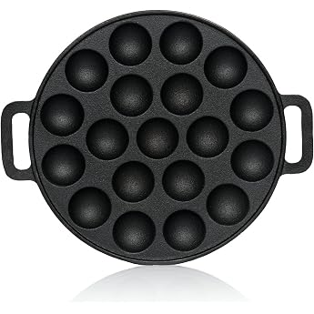 BBQ-Toro Cast Iron Poffertjes Pan | Frying Pan for 19 Bowls | Diameter 24 x (H) 1.7 cm | Preseasoned - Pre-seasoned | Poffert